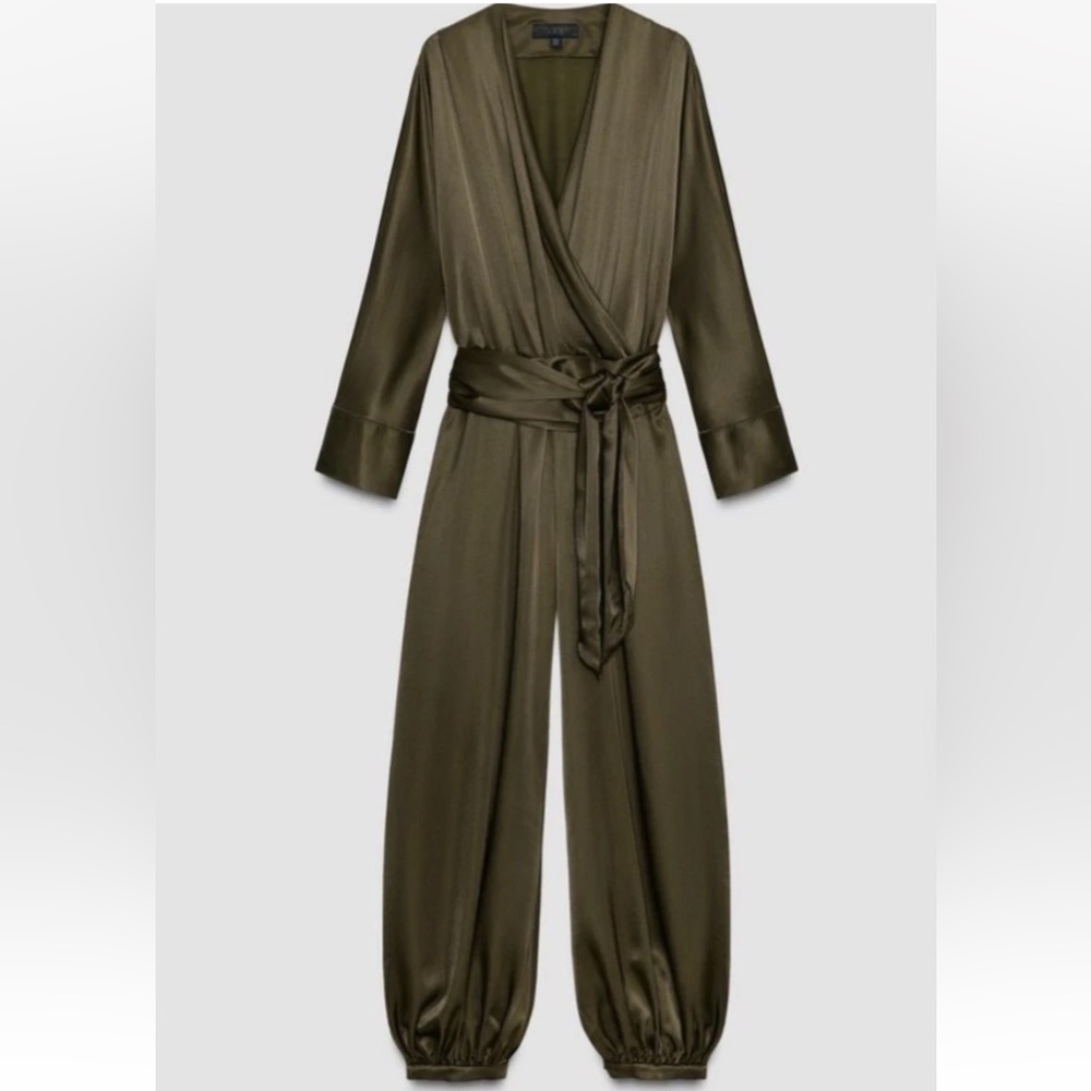Zara NWT satin effect bloomer jumpsuit ZW Collection 9018/680 - Picture 4 of 13